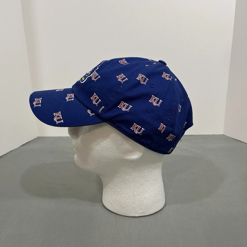 Kansas Jayhawks Hat Cap Blue Adjustable Strap Baseball Embroidered KU Logo